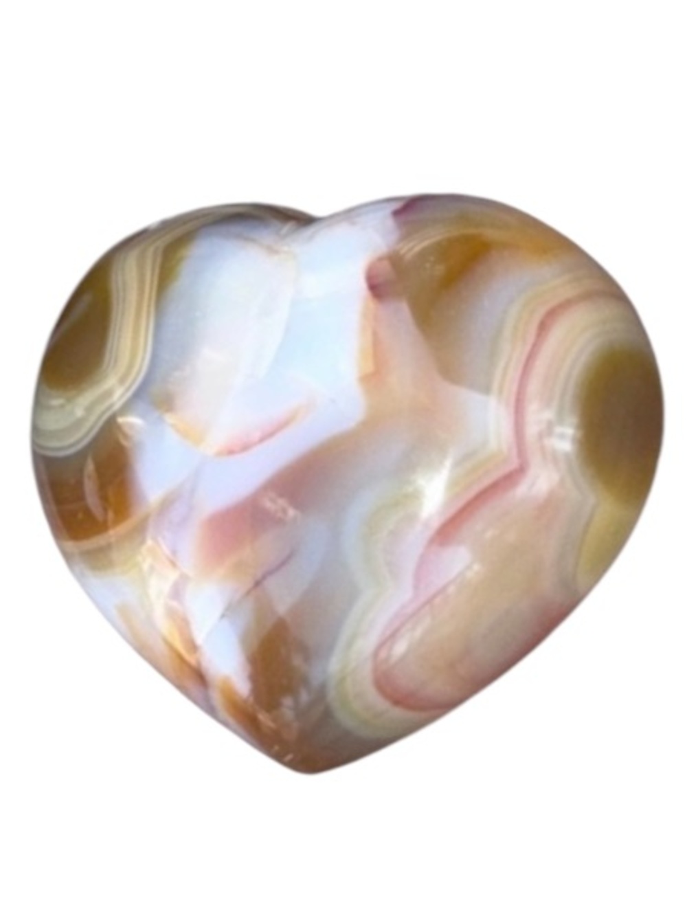 Beautiful  Banded Agate Puffy Heart NEW!